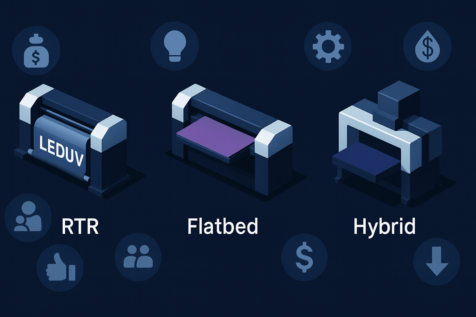 Te milyen jelenlegi, jövőbeni költségeket veszel figyelemebe egy nagy értékű LEDUV RTR, LEDUV flatbed vagy egy LEDUV hybrid nyomtató beruházásnál
